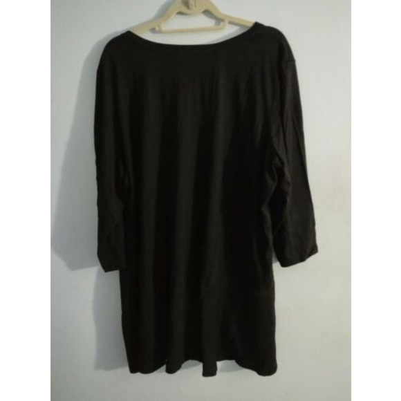 LOGO 3X Lori Goldstein Womens Asymmetrical Hem Tunic Stretch Black Medium - Picture 3 of 5
